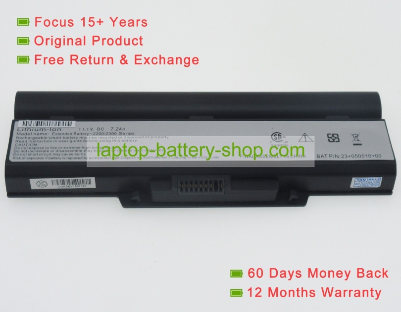 Averatec 23 050510 00, 23 050410 00 11.1V 7200mAh replacement batteries - Click Image to Close