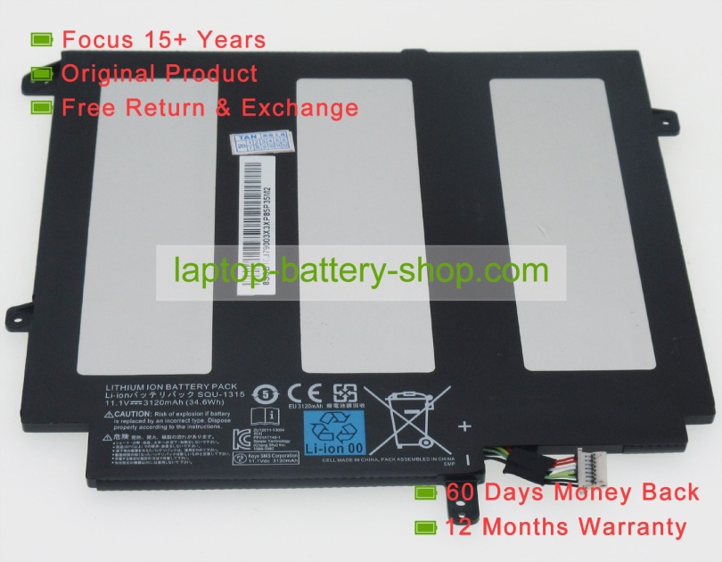 Fujitsu SQU-1315 11.1V 3120mAh replacement batteries - Click Image to Close