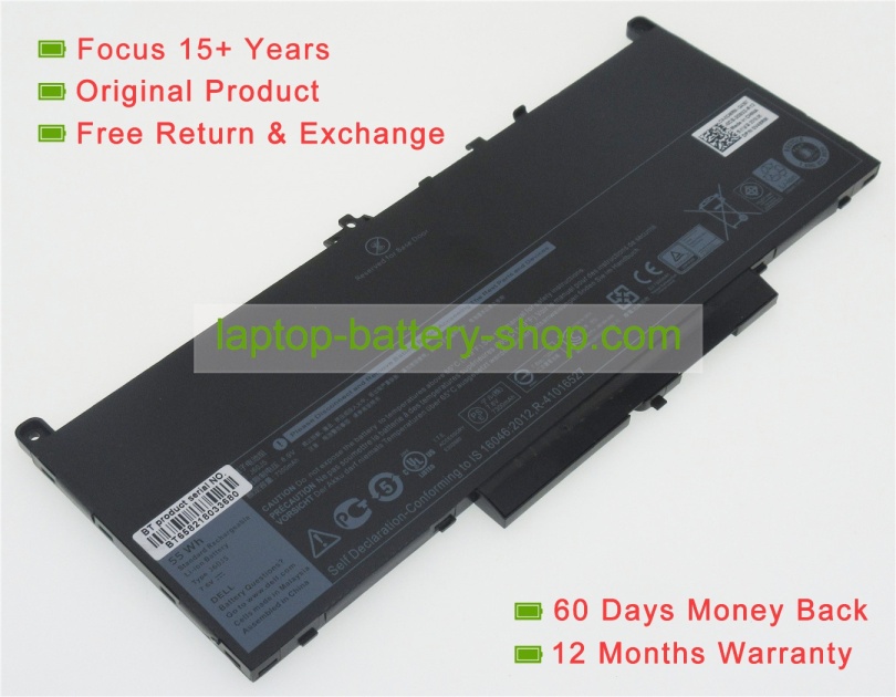 Dell J60J5, MC34Y 7.6V 7237mAh replacement batteries - Click Image to Close