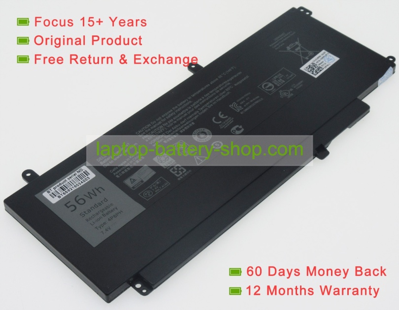 Dell 4P8PH, G05H0 7.4V 7600mAh replacement batteries - Click Image to Close