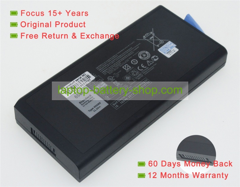 Dell XN4KN, VCWGN 11.1V 5700mAh replacement batteries - Click Image to Close