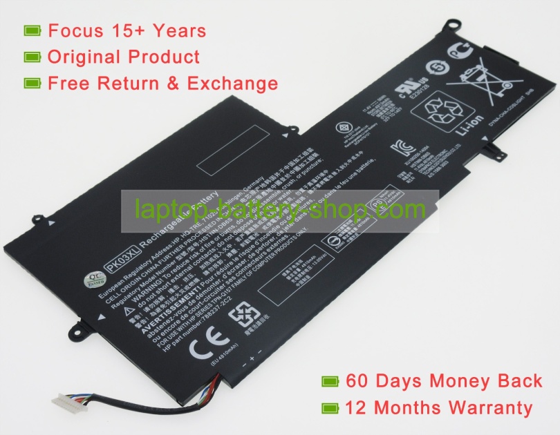 Hp PK03XL, HSTNN-DB6S 11.4V 4810mAh replacement batteries - Click Image to Close