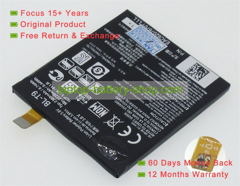 Lg BL-T9 3.8V 2300mAh replacement batteries - Click Image to Close