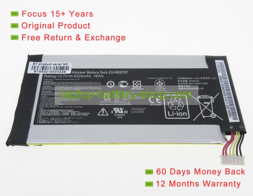 Asus C11-ME570T 3.7V 4325mAh replacement batteries - Click Image to Close
