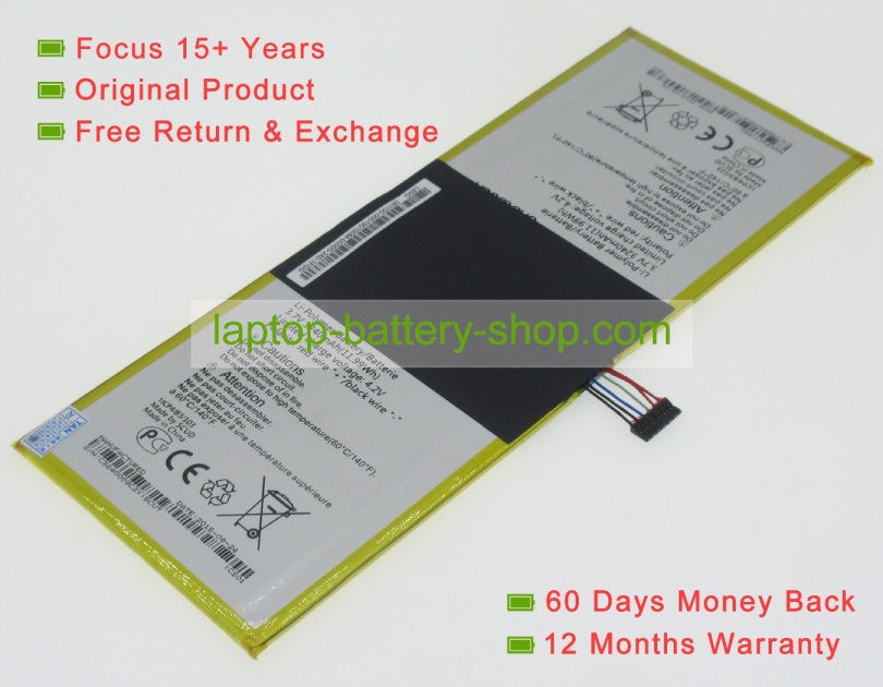 Asus C12P1301, 0B200-00480000 3.7V 6520mAh replacement batteries - Click Image to Close