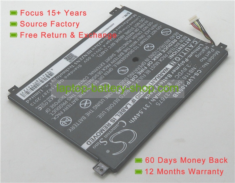 Lenovo NB116, 5B10K37675 3.8V 8300mAh replacement batteries - Click Image to Close