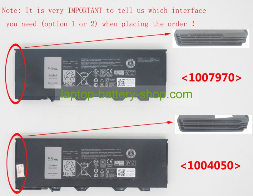 Dell 8G8GJ, 3NVTG 7.4V 8000mAh original batteries - Click Image to Close