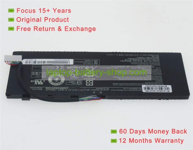 Toshiba PA5209U-1BRS, P000627450 7.2V 3684mAh replacement batteries - Click Image to Close