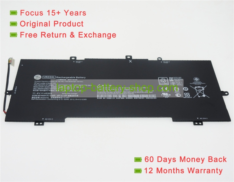 Hp VR03XL, 816497-1C1 11.4V 3950mAh replacement batteries - Click Image to Close
