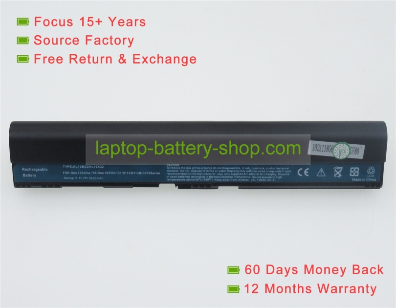 Acer AL12B32, AL12X32 14.8V 2100mAh replacement batteries - Click Image to Close