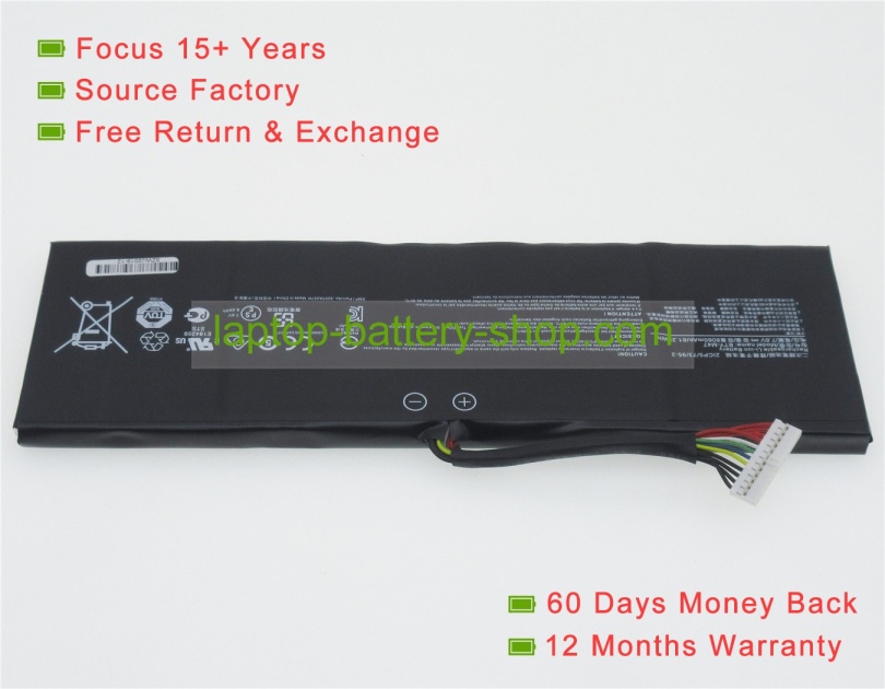 Msi BTY-M47, 2ICP5/73/95-2 7.6V 8060mAh replacement batteries - Click Image to Close