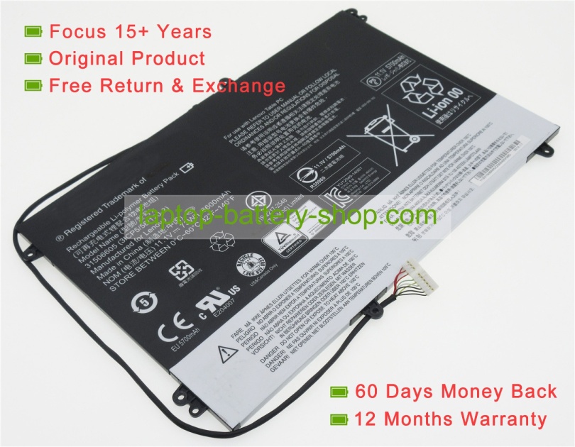 Lenovo 31506605, 3ICP5/56/120-2 11.1V 6600mAh replacement batteries - Click Image to Close