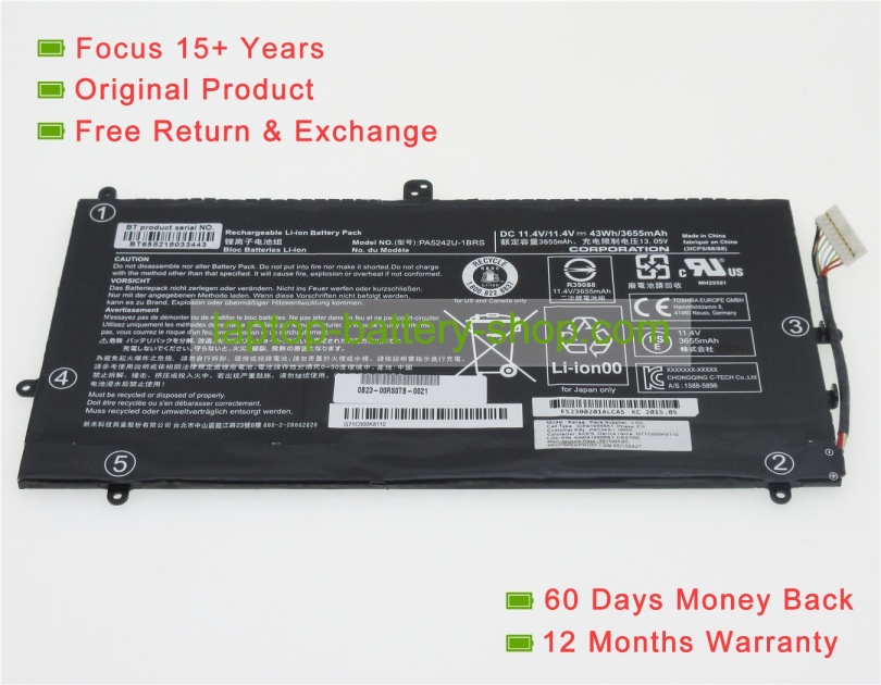Toshiba PA5242U-1BRS 11.4V 3655mAh replacement batteries - Click Image to Close