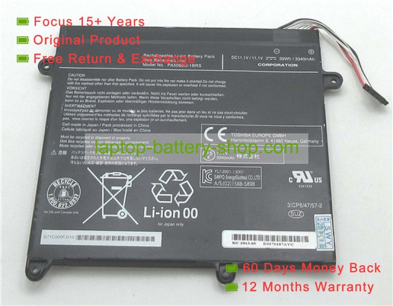 Toshiba PA5098U-1BRS 11.1V 3340mAh replacement batteries - Click Image to Close