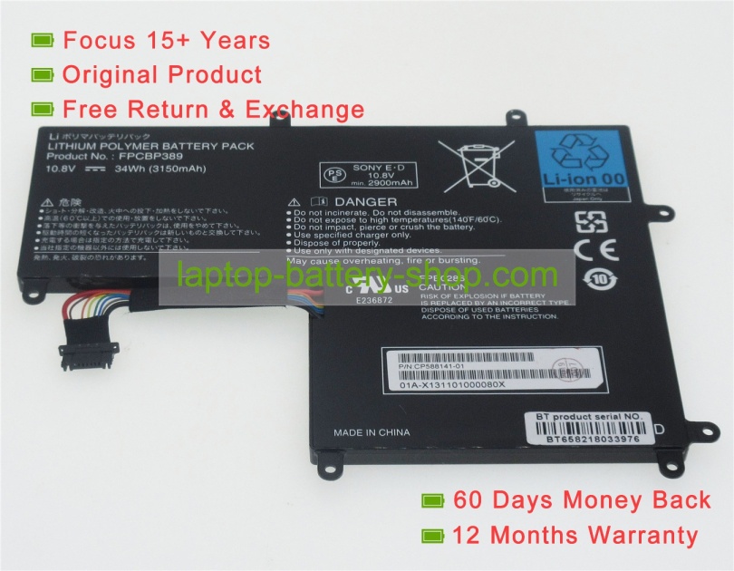 Fujitsu FPCBP389 10.8V 3150mAh replacement batteries - Click Image to Close
