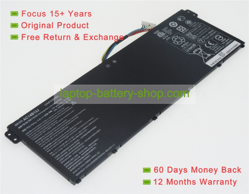 Acer AC14B13J 10.8 or 11.4V 3400mAh replacement batteries - Click Image to Close