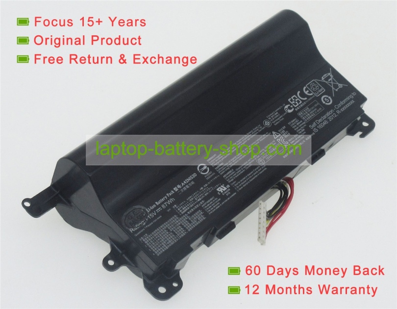 Asus 4ICR19/66-2, A42N1520 15V 5800mAh replacement batteries - Click Image to Close