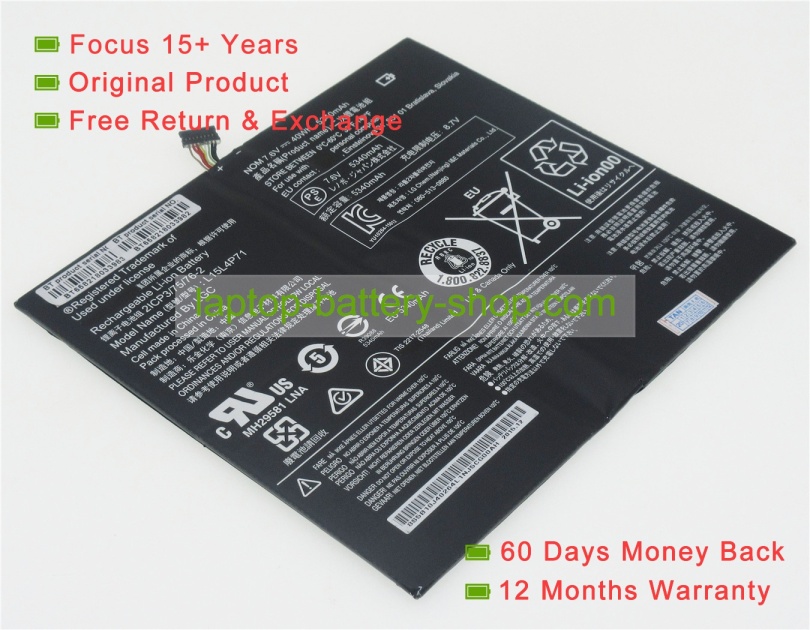 Lenovo L15C4P71, L15L4P71 7.6V 5500mAh replacement batteries - Click Image to Close