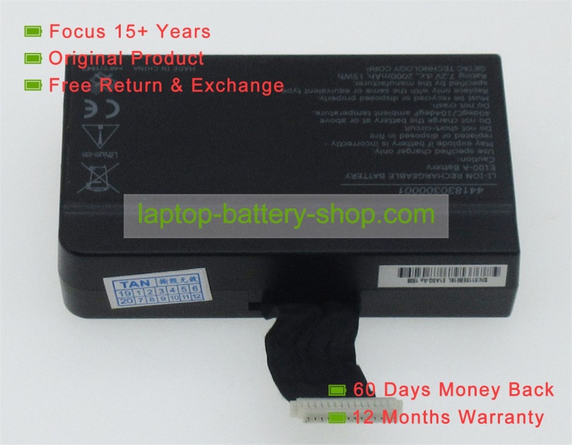 Getac 441830300001 7.2V 2000mAh replacement batteries - Click Image to Close