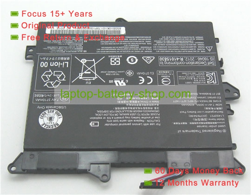 Lenovo L14S2P21, L14M2P22 7.4V 4050mAh replacement batteries - Click Image to Close