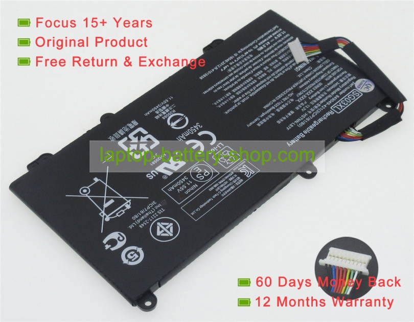 Hp SG03XL, HSTNN-LB7E 11.55V 3450mAh replacement batteries - Click Image to Close