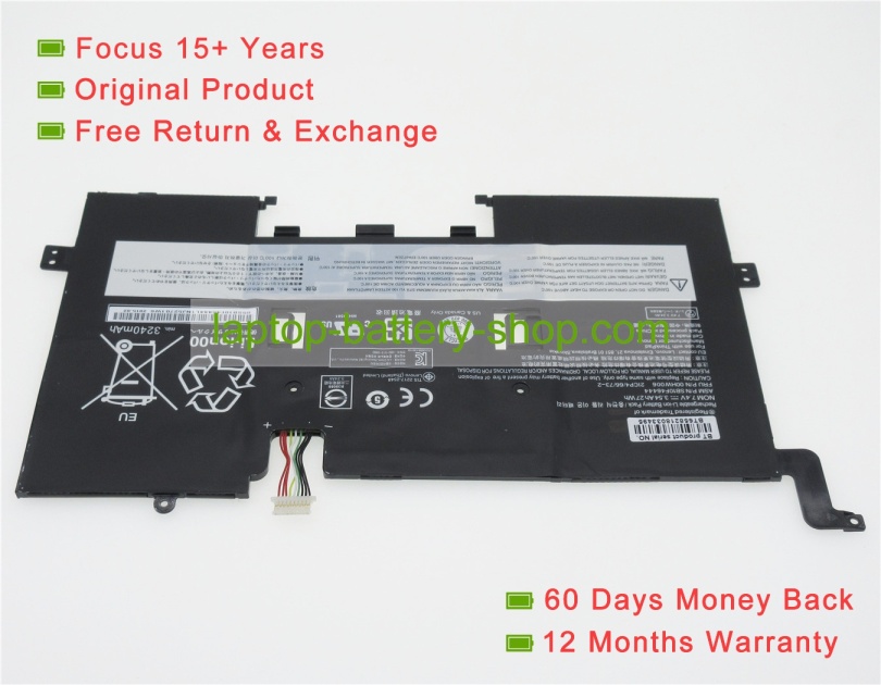 Lenovo 00HW007, SB10F46445 7.4V 3520mAh replacement batteries - Click Image to Close