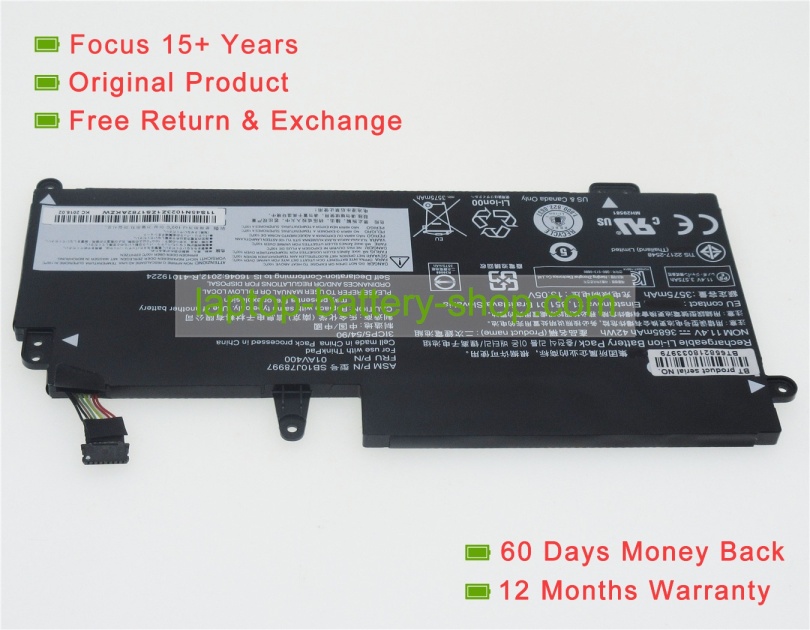 Lenovo 01AV437, 01AV400 11.4V 3685mAh replacement batteries - Click Image to Close