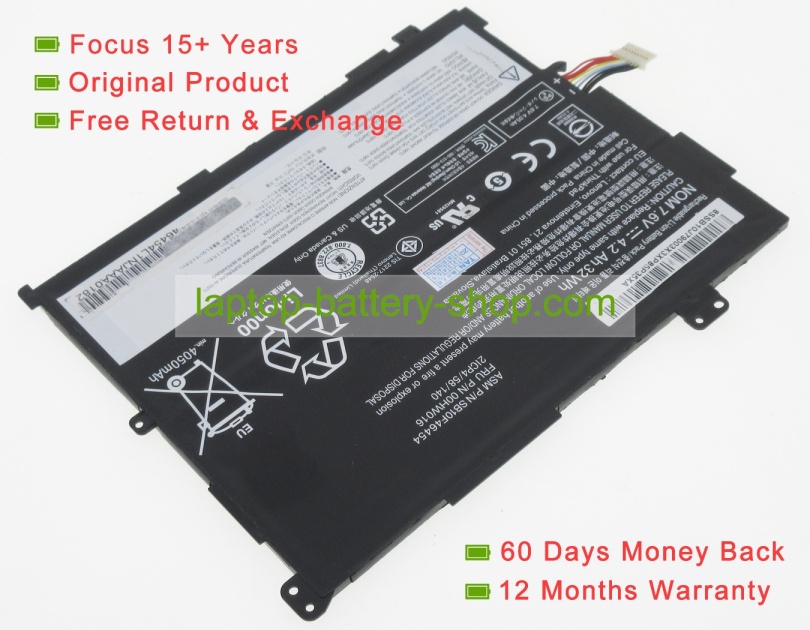 Lenovo 00HW017, SB10F46456 7.6V 4200mAh replacement batteries - Click Image to Close