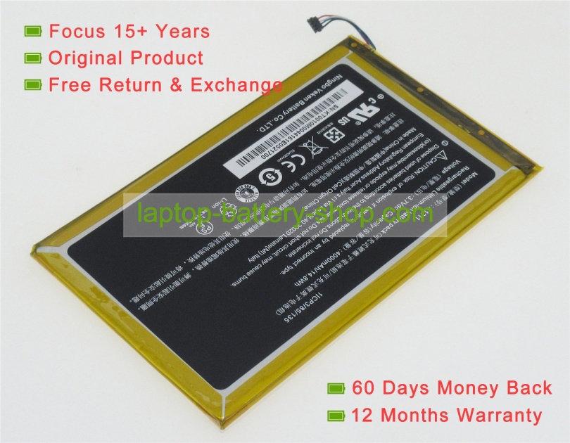 Acer A1311 3.7V 4000mAh replacement batteries - Click Image to Close