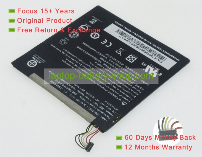 Acer 30107108 3.7V 4600mAh replacement batteries - Click Image to Close