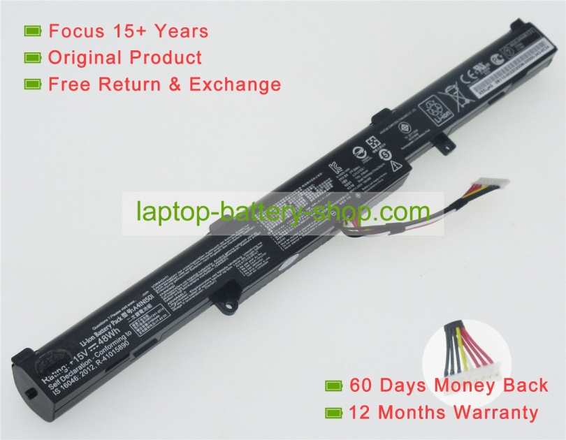 Asus A41N1501, A41Lk9H 15V 3200mAh replacement batteries - Click Image to Close