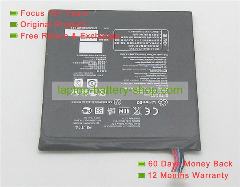 Lg BL-T14, EAC62638401 3.7V 4200mAh replacement batteries - Click Image to Close