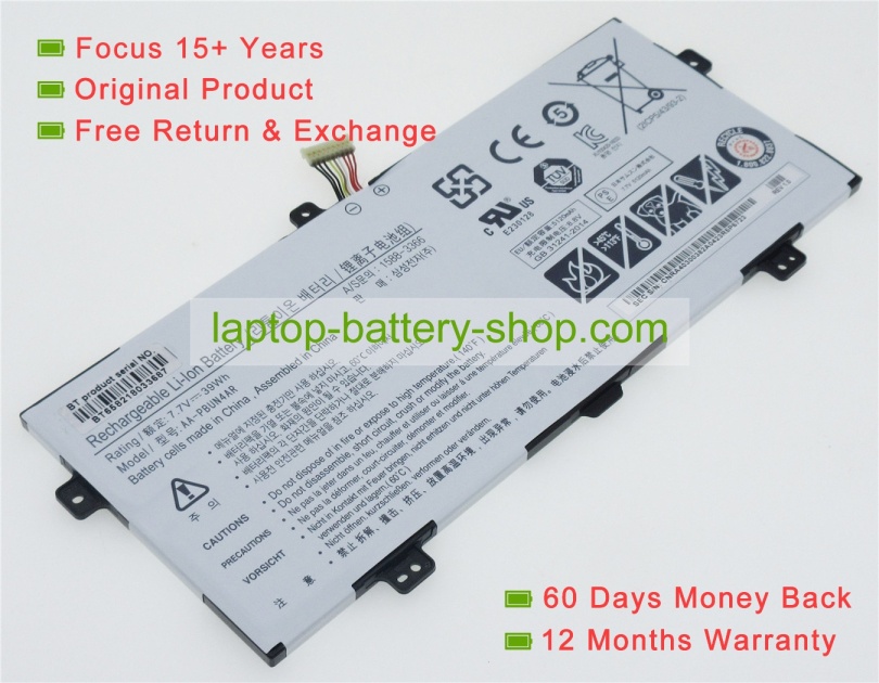 Samsung AA-PBUN4AR 7.7V 5120mAh replacement batteries - Click Image to Close