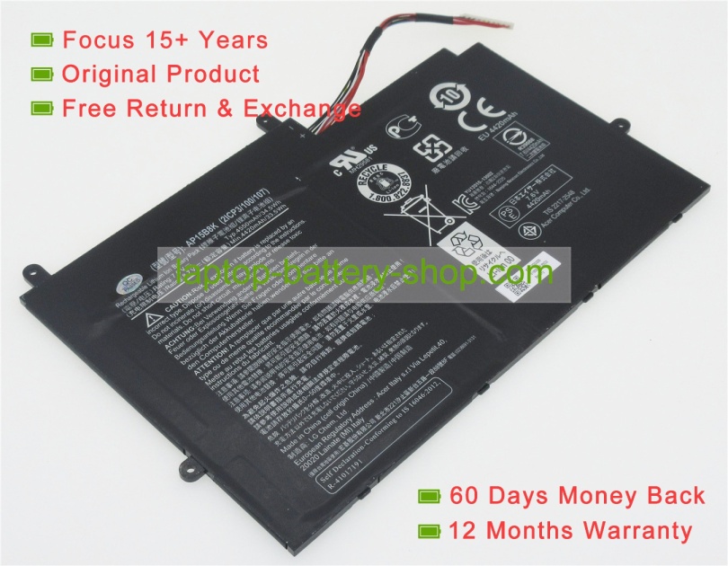 Acer AP15B8K, 2ICP3/100/107 7.6V 4550mAh replacement batteries - Click Image to Close