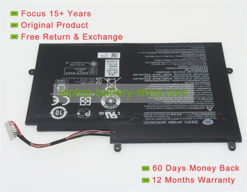 Acer AP15B8K, 2ICP3/100/107 7.6V 4550mAh replacement batteries - Click Image to Close