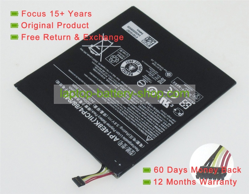 Acer KT.0010G.007, 1ICP4/86/94 3.8V 3520mAh replacement batteries - Click Image to Close