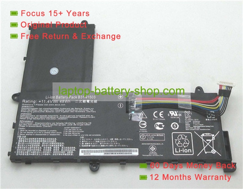 Asus B31N1503, 0B200-01690000 11.4V 4110mAh replacement batteries - Click Image to Close
