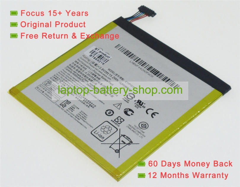 Asus 0B200-01790000, C11P1510 3.8V 4000mAh replacement batteries - Click Image to Close