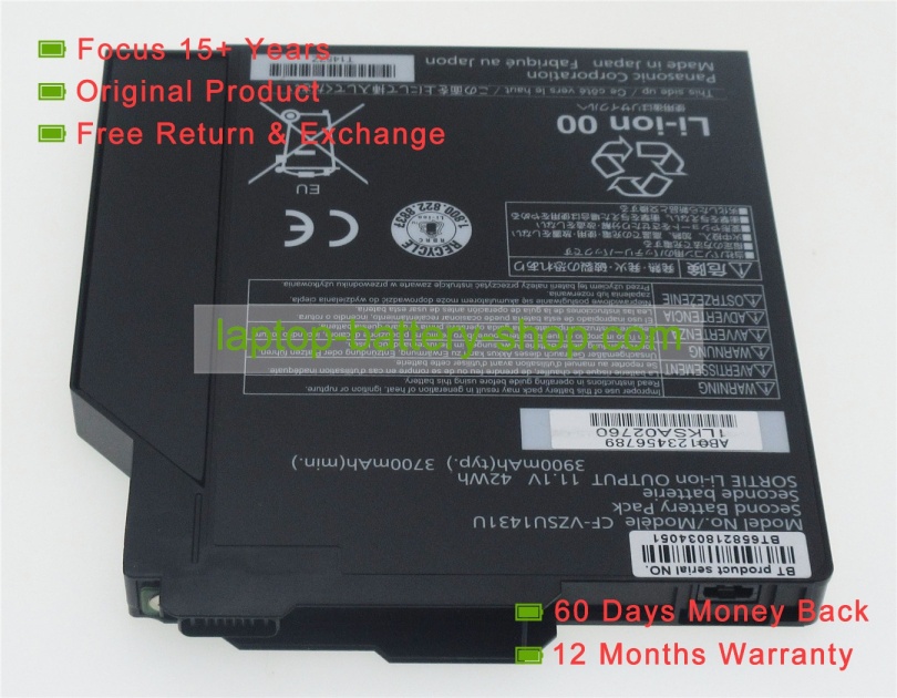 Panasonic CF-VZSU1430, CF-VZSU1431U 11.1V 3900mAh replacement batteries - Click Image to Close