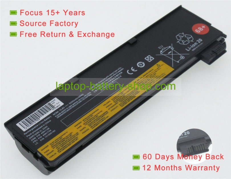 Lenovo 0C52862, 45N1128 10.8V 4400mAh replacement batteries - Click Image to Close