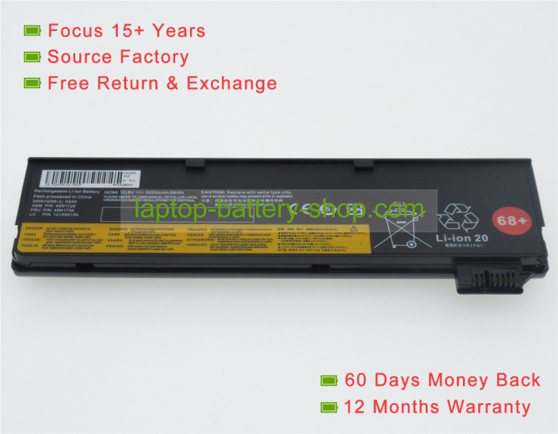 Lenovo 0C52862, 45N1128 10.8V 4400mAh replacement batteries - Click Image to Close
