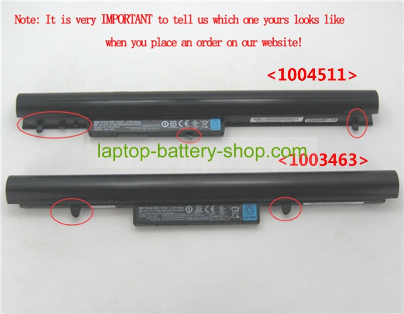 Hasee 916Q2238H, 921600033 14.8V 2600mAh original batteries - Click Image to Close