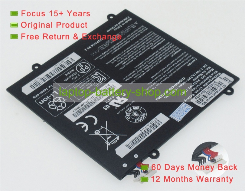 Toshiba PA5218U-1BRS 3.75V 5200mAh replacement batteries - Click Image to Close