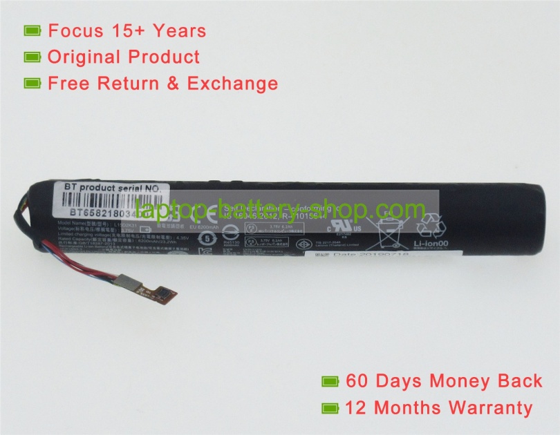 Lenovo L15D2K31, L15C2K31 3.75V 6200mAh replacement batteries - Click Image to Close