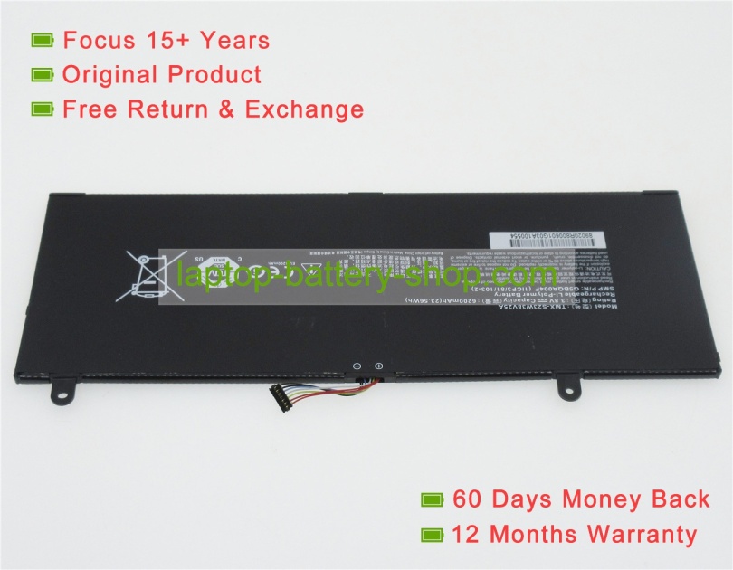 Tongfang TMX-S23W38V25A, G5BQA004F 3.8V 6200mAh replacement batteries - Click Image to Close
