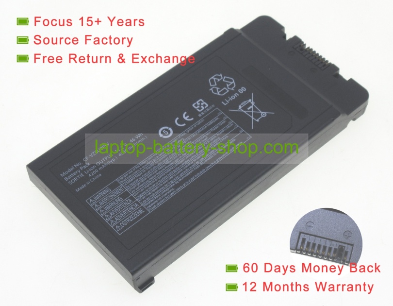 Panasonic CF-VZSU0LW, CF-VZSUOGW 10.8V or 11.1V 4100mAh replacement batteries - Click Image to Close
