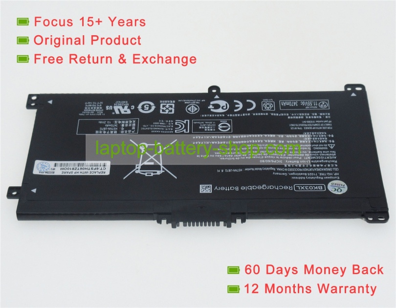 Hp 916811-855, BK03XL 11.55V 3470mAh replacement batteries - Click Image to Close