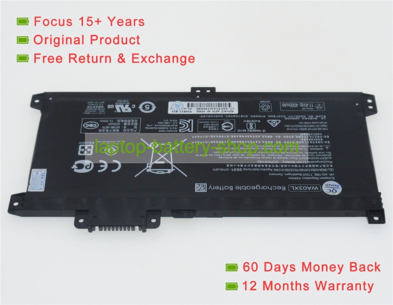 Hp 916812-855, WA03XL 11.4V 4212mAh replacement batteries - Click Image to Close