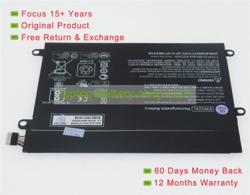 Hp SW02XL, 859517-855 7.7V 4221mAh replacement batteries - Click Image to Close