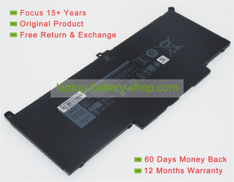 Dell F3YGT, P28S 7.6V 7500mAh original batteries - Click Image to Close